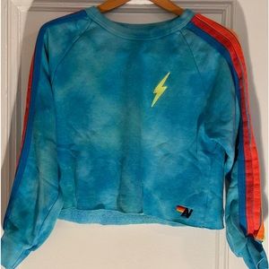 Womens Aviators Nation Cropped Sweatshirt Medium in Blue